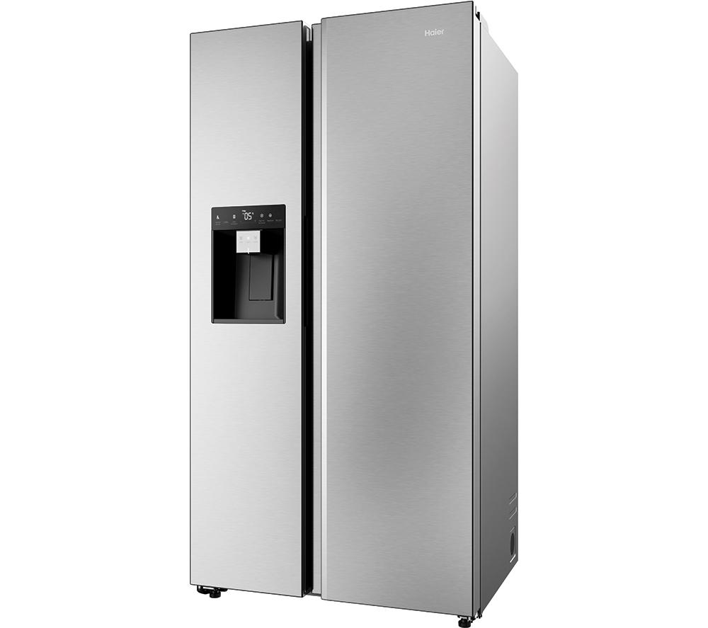 HAIER HSW59F18DIMM American-Style Smart Fridge Freezer - Platinum Inox, Silver/Grey