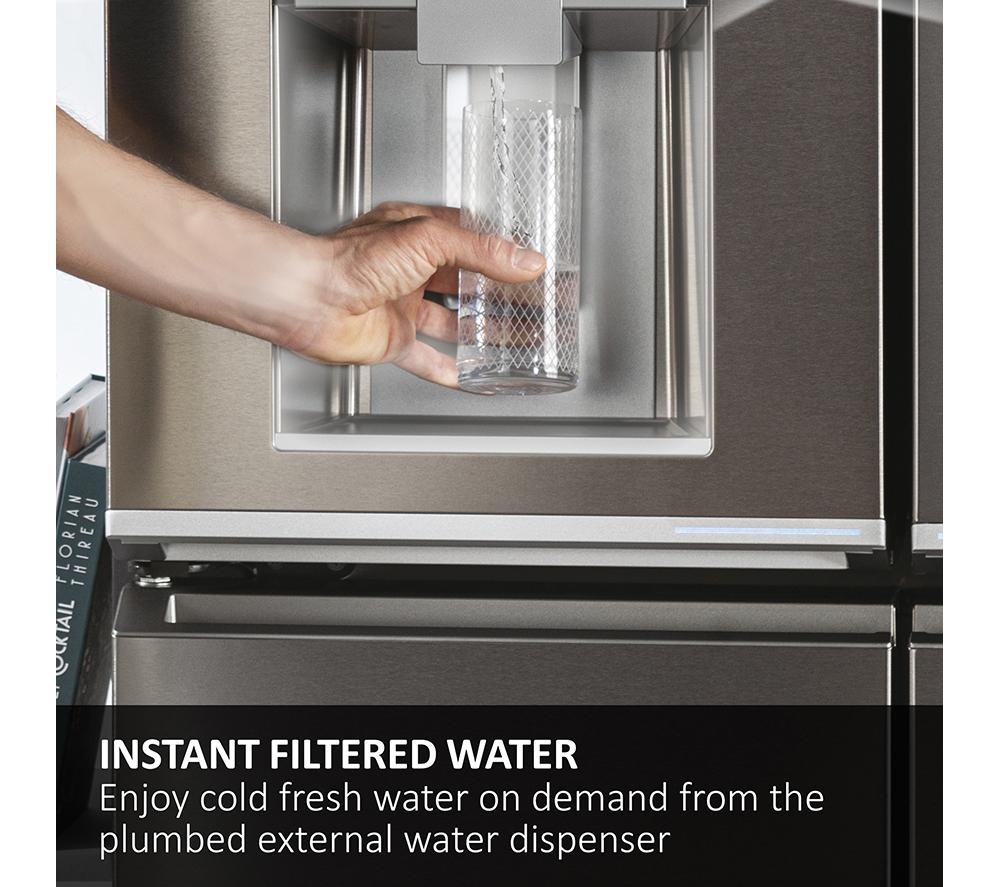 HAIER HSW59F18DIMM American-Style Smart Fridge Freezer - Inox image number 5 of 11