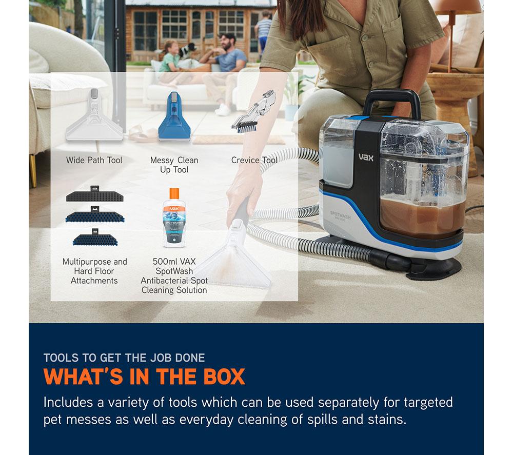 VAX SpotWash Max Duo Carpet Cleaner - White & Tiger Blue image number 10 of 10