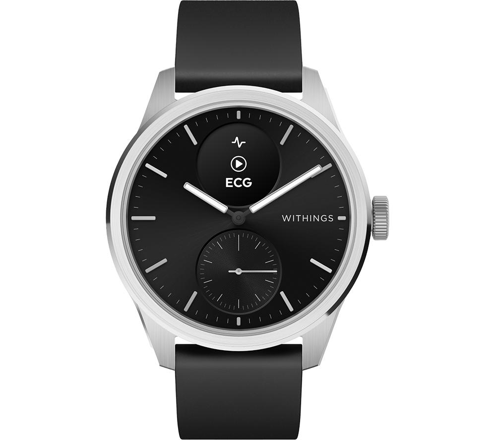 WITHINGS ScanWatch 2 Hybrid Smart Watch - Black, 42 mm, Black
