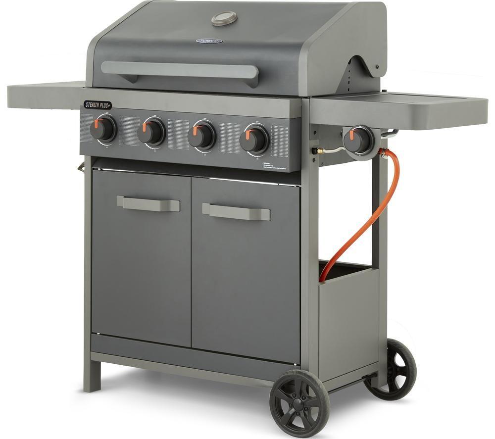 TOWER Stealth Plus T978524 4 Burner Gas BBQ - Black image number 2 of 15