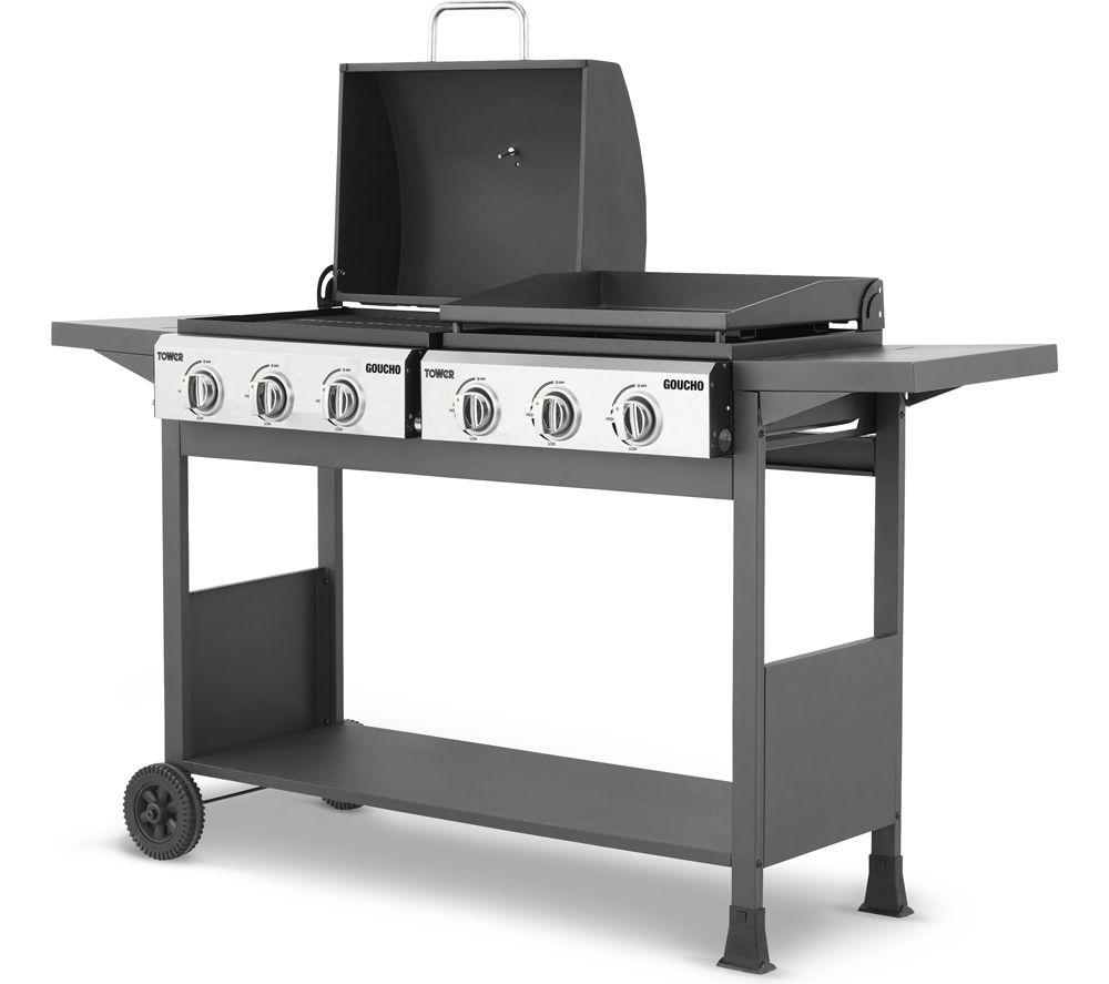 TOWER Goucho 6 Burner Grill Gas BBQ - Black