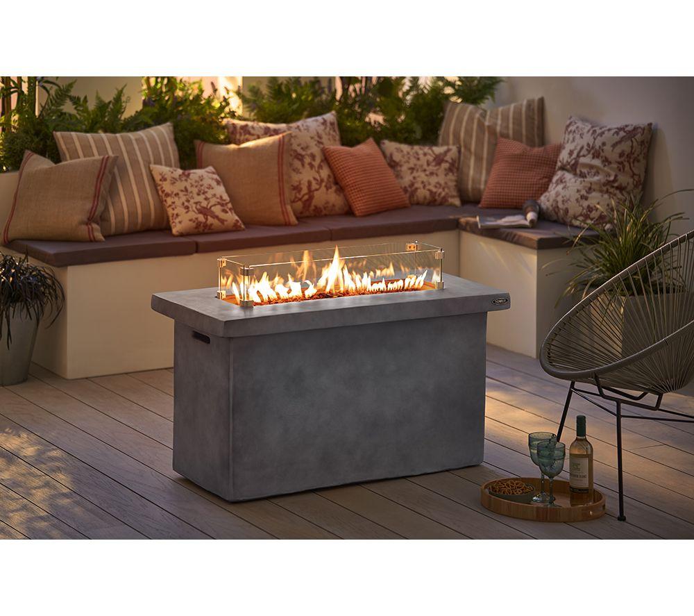 TOWER Magna Rectangular T978529 Portable Gas Fire Pit - Grey image number 4 of 8