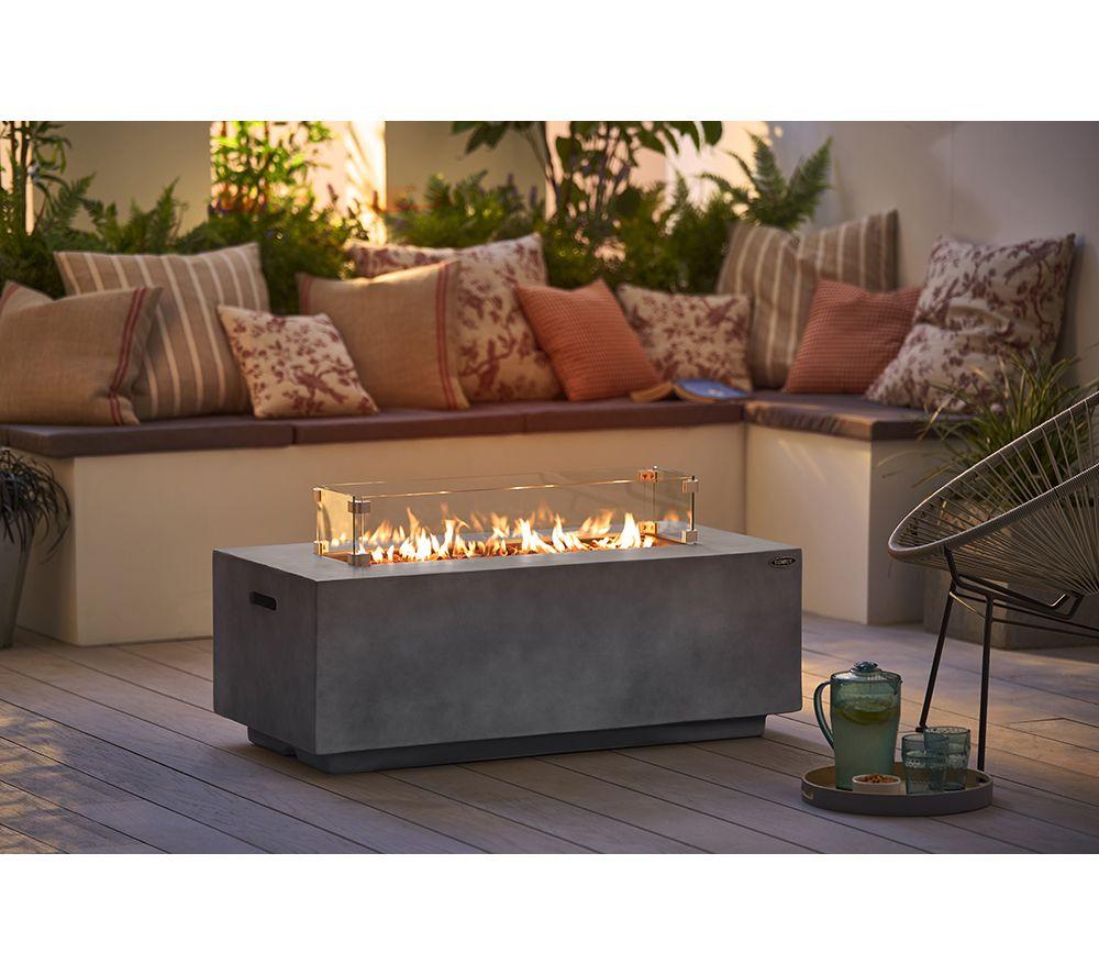 TOWER Magna Rectangular T978528 Portable Gas Fire Pit - Grey image number 8 of 8