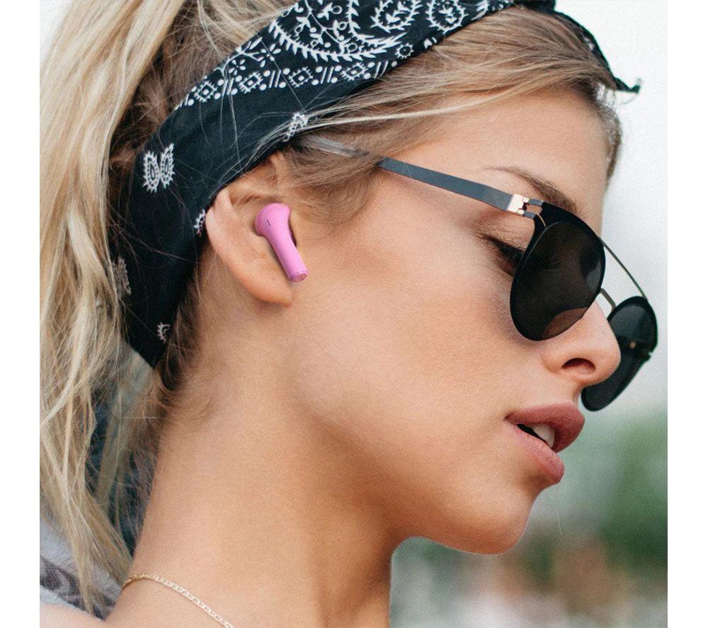 HAPPY PLUGS Joy Wireless Bluetooth Earbuds - Pink image number 8 of 8
