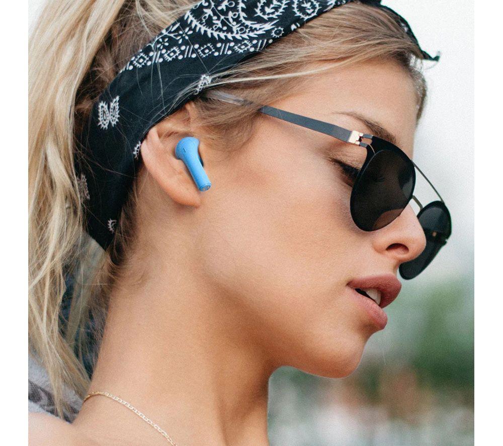 HAPPY PLUGS Joy Wireless Bluetooth Earbuds - Blue image number 8 of 8