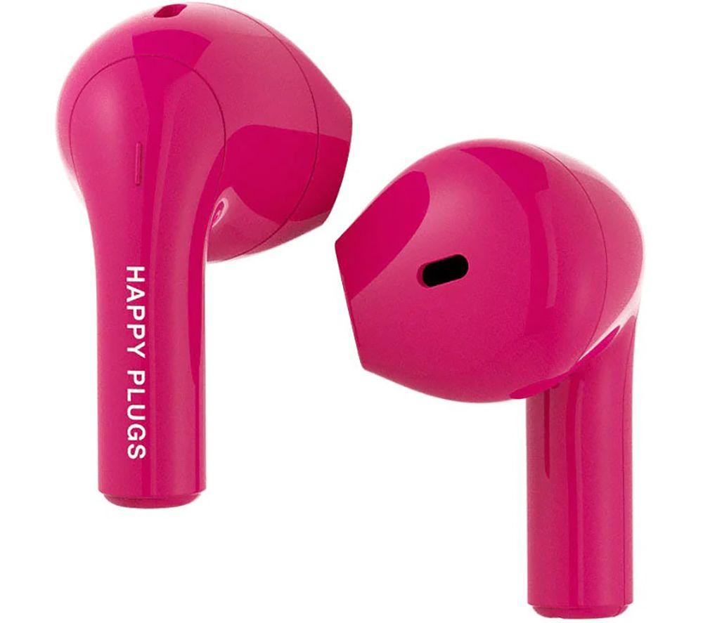 Happy Plugs Joy True Wireless Earphones - Cerise Pink - 29 Hr Battery - Bluetooth 5.2 - Image 2