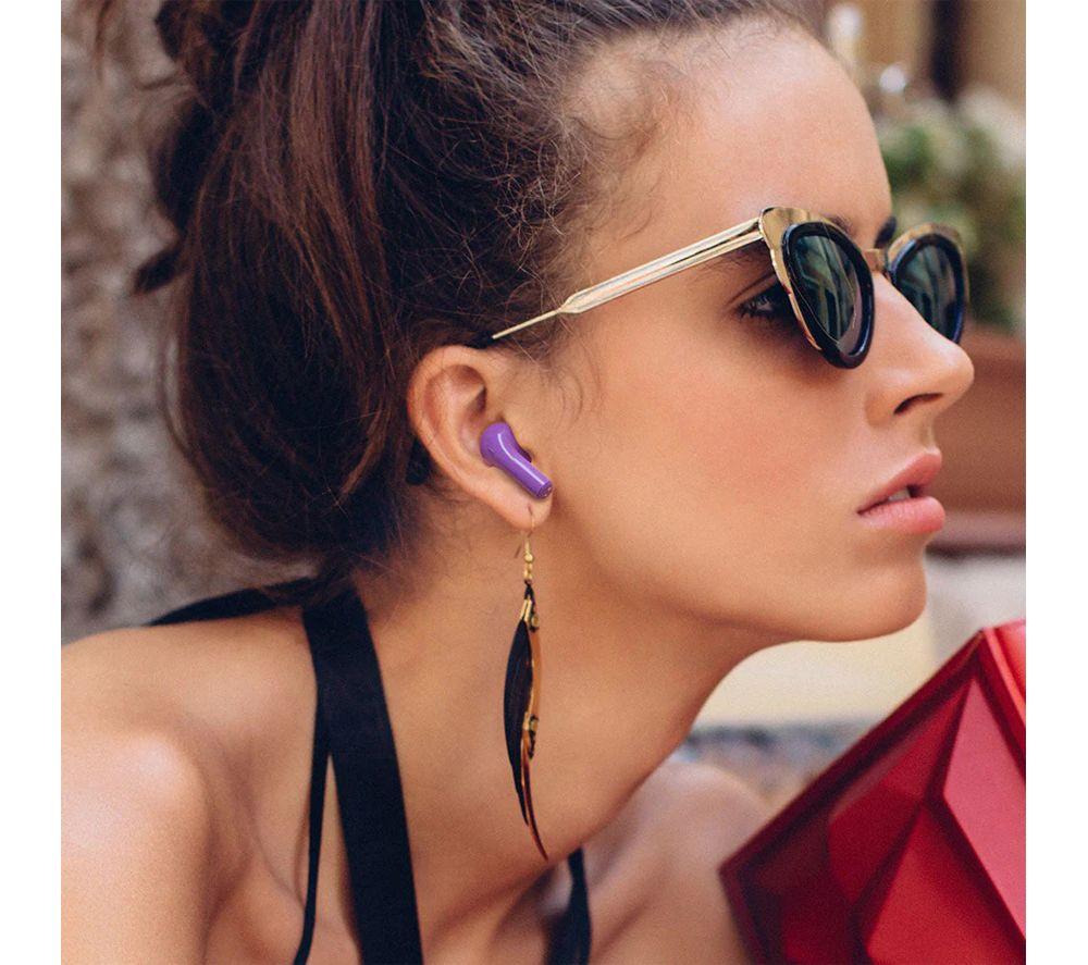 HAPPY PLUGS Joy Wireless Bluetooth Earbuds - Purple image number 7 of 7