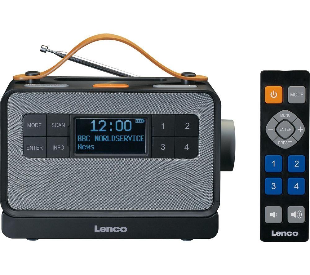 LENCO Senior PDR-065 Portable DABﱓ Smart Bluetooth Clock Radio - Black, Silver/Grey,Black