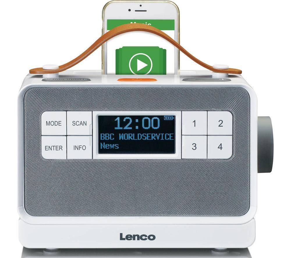 LENCO Senior PDR-065 Portable DAB+/FM Smart Bluetooth Clock Radio - White image number 4 of 12