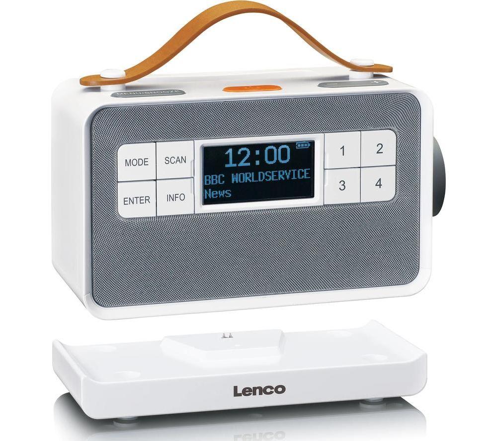 LENCO Senior PDR-065 Portable DAB+/FM Smart Bluetooth Clock Radio - White image number 6 of 12