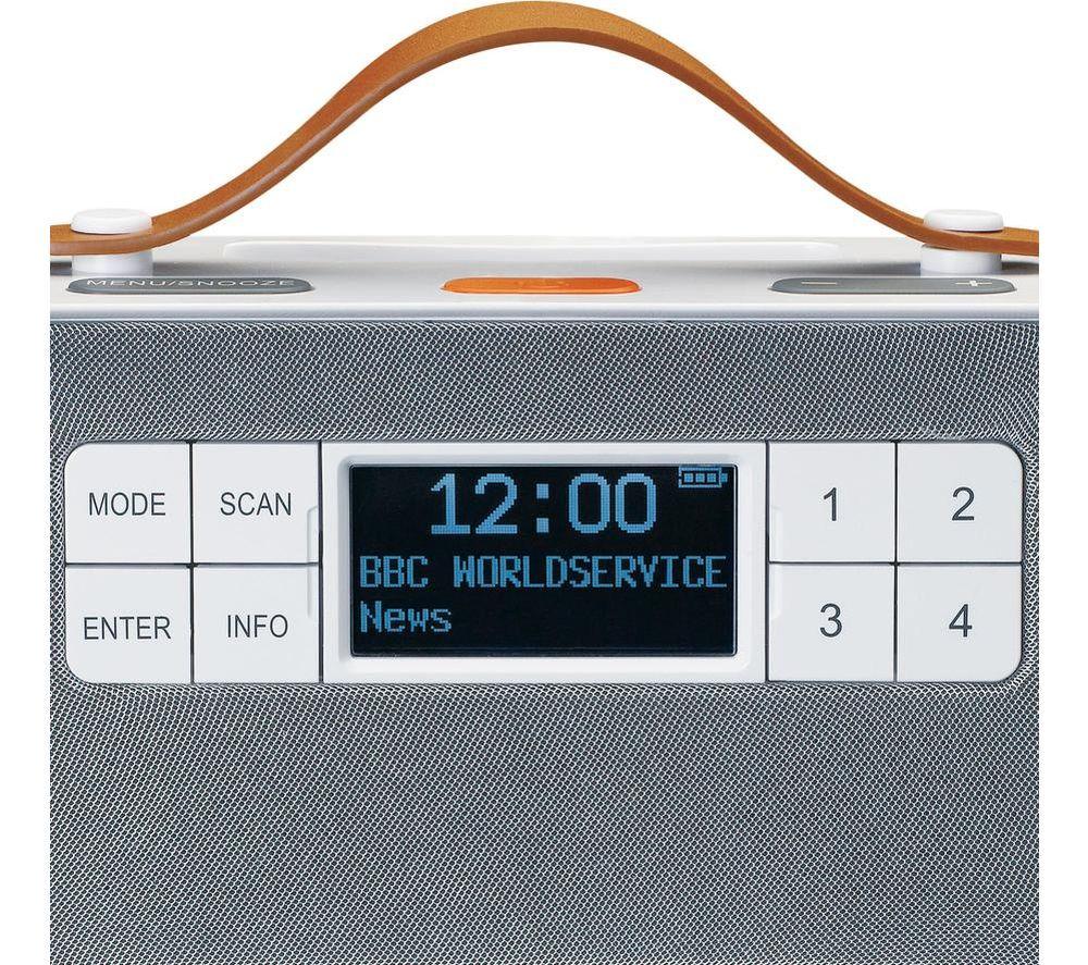 LENCO Senior PDR-065 Portable DAB+/FM Smart Bluetooth Clock Radio - White image number 10 of 12
