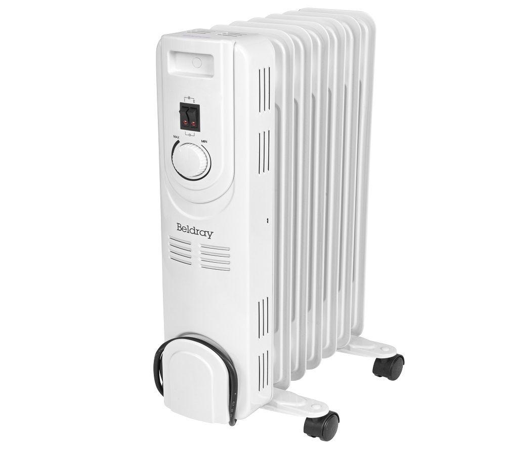 BELDRAY 7 Fin EH3748 Portable Oil-Filled Radiator - White, White