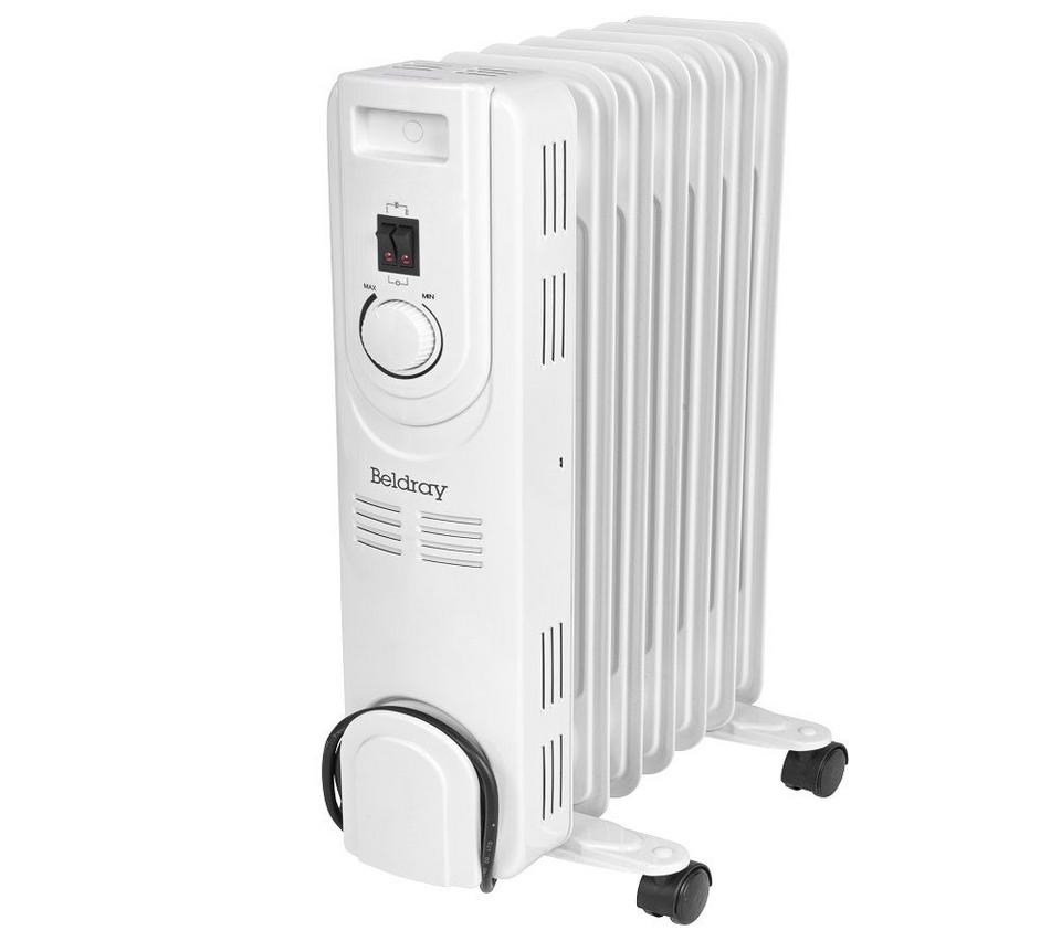BELDRAY 7 Fin EH3748 Portable Oil-Filled Radiator - White