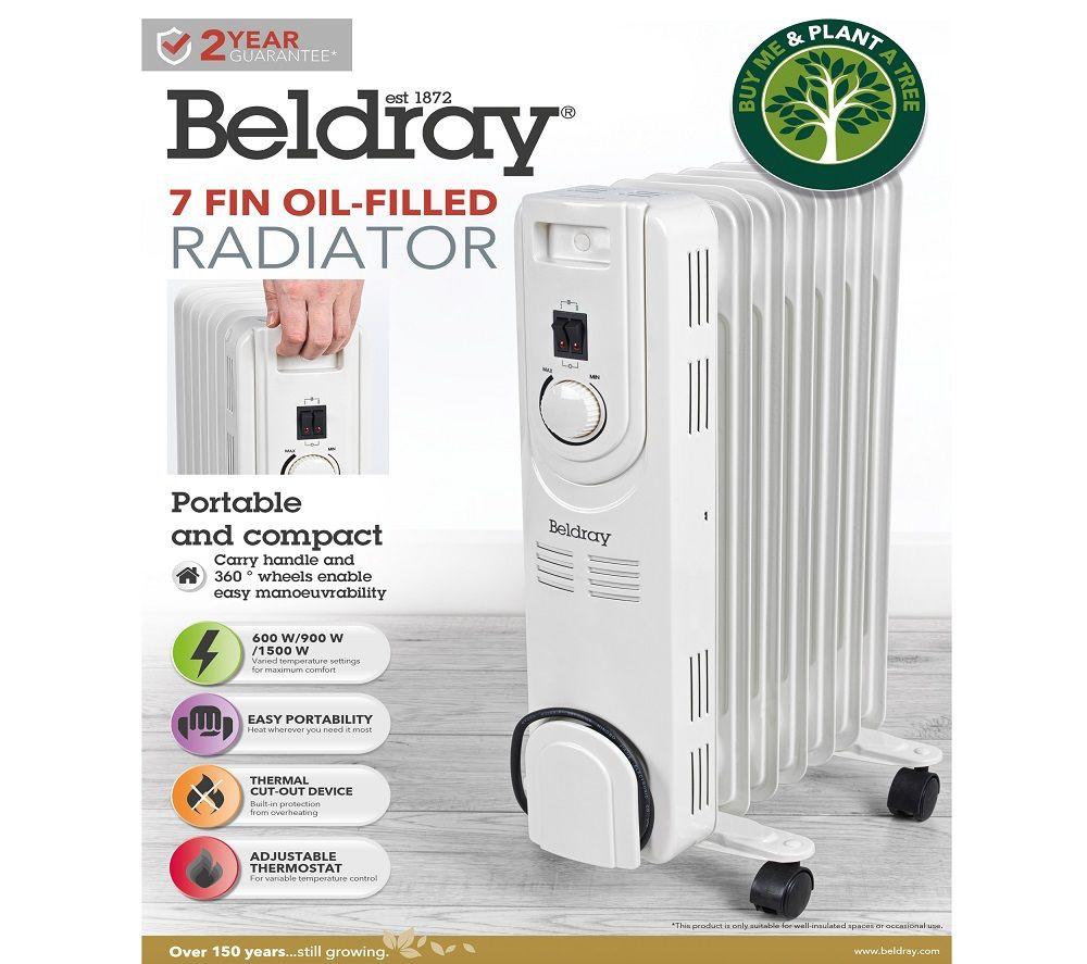BELDRAY 7 Fin EH3748 Portable Oil-Filled Radiator - White image number 6 of 6