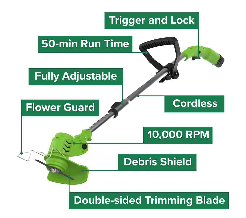 LAWN BARBER Lawn Barber Cordless Garden Strimmer - Green image number 7 of 17