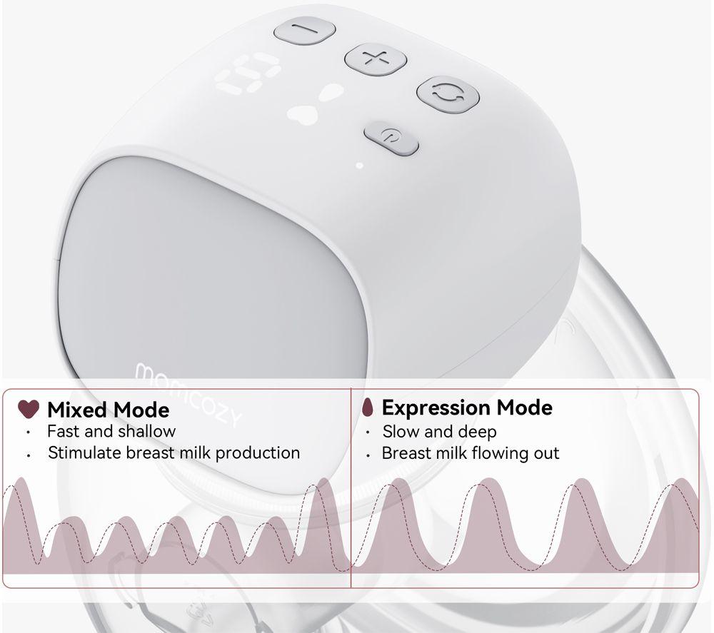 MOMCOZY S9 Pro Electric Wearable Breast Pump - White & Grey image number 4 of 16