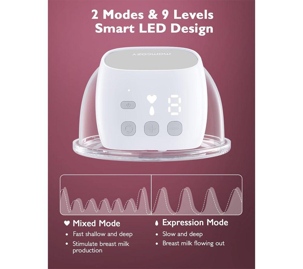 MOMCOZY S9 Pro Double Electric Wearable Breast Pump - White & Grey image number 6 of 17