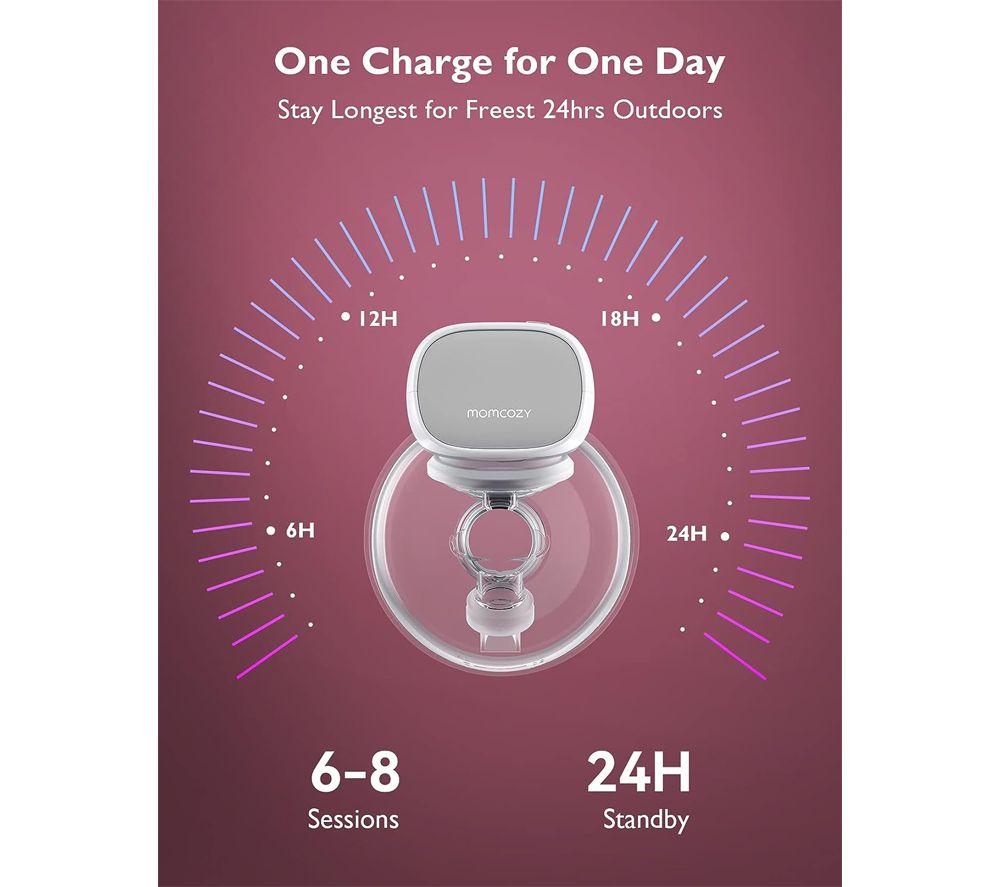 MOMCOZY S9 Pro Double Electric Wearable Breast Pump - White & Grey image number 7 of 17
