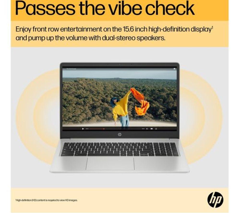 HP 15a-na0500sa 15.6" Refurbished Chromebook - Intel&reg; Pentium&reg;, 128 GB eMMC, Silver (Excellent Condition) image number 2 of 20
