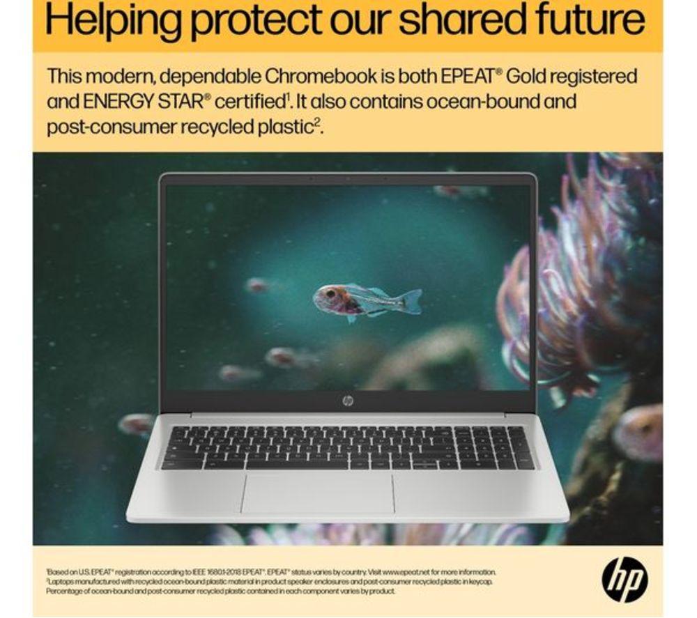 HP 15a-na0500sa 15.6" Refurbished Chromebook - Intel&reg; Pentium&reg;, 128 GB eMMC, Silver (Excellent Condition) image number 6 of 20
