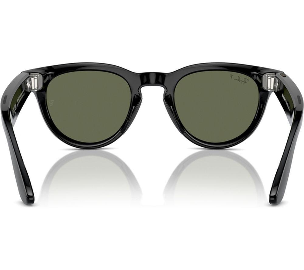RAY-BAN Meta Headliner (Standard) Smart Glasses - Shiny Black, Polarised G15 Green image number 9 of 12