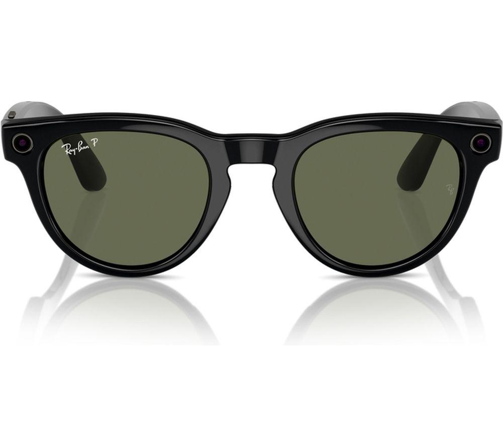 RAY-BAN Meta Headliner (Standard) Smart Glasses - Shiny Black, Polarised G15 Green image number 11 of 12
