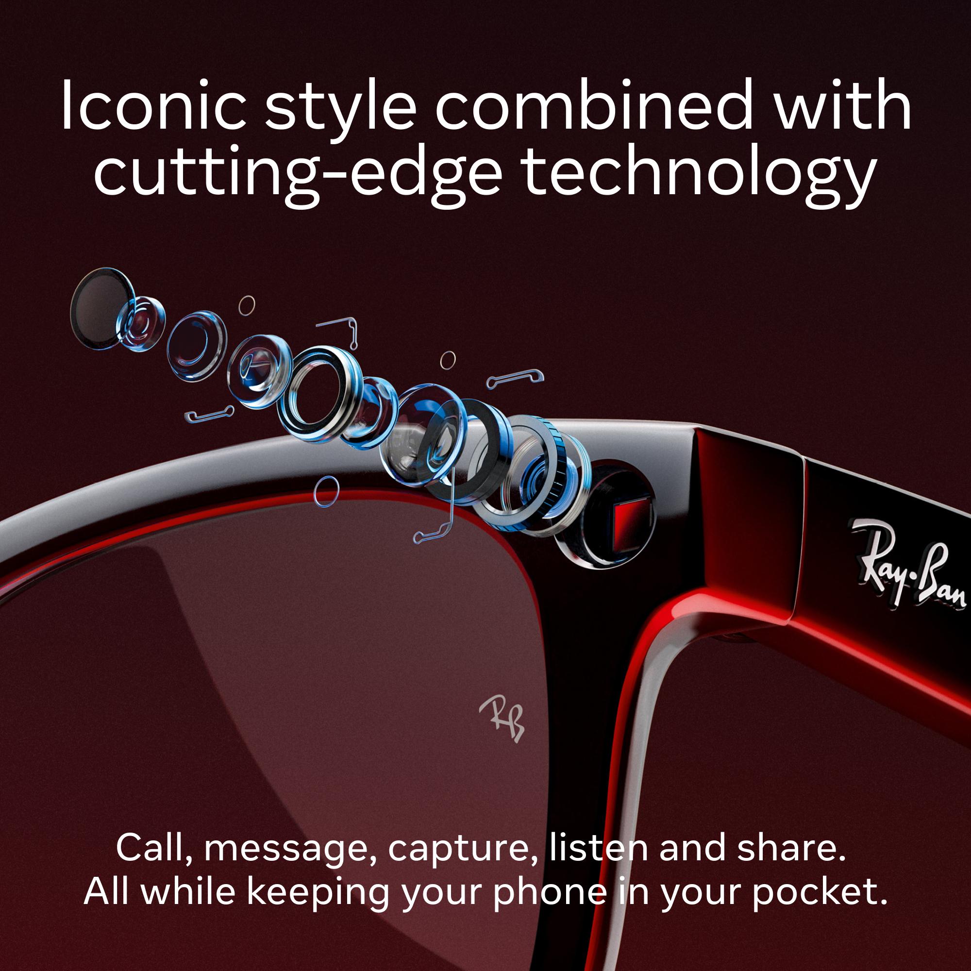 RAY-BAN META Wayfarer Glasses - Shiny Black, Clear image number 2 of 11