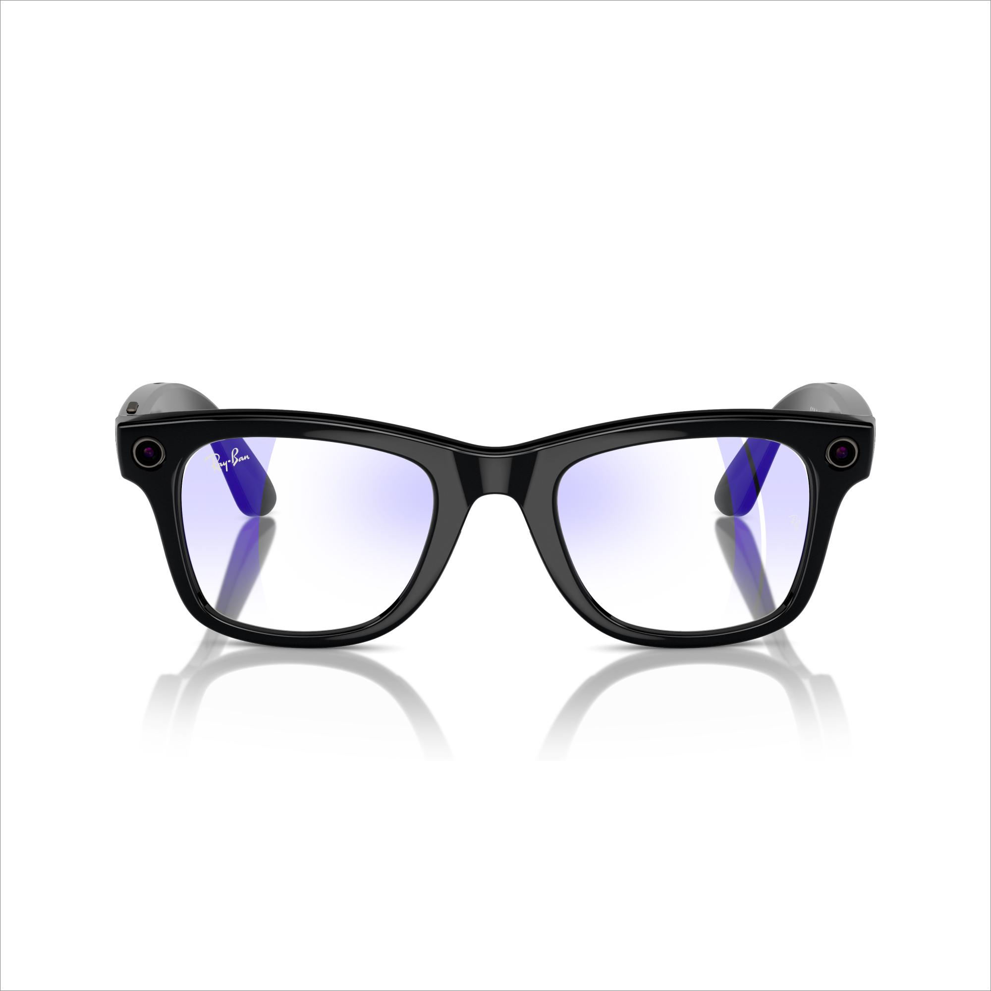 RAY-BAN META Wayfarer Glasses - Shiny Black, Clear image number 6 of 11