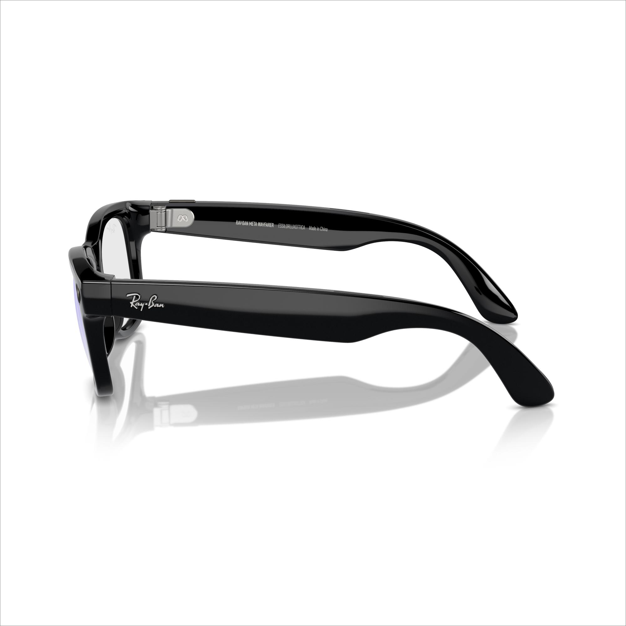 RAY-BAN META Wayfarer Glasses - Shiny Black, Clear image number 9 of 11