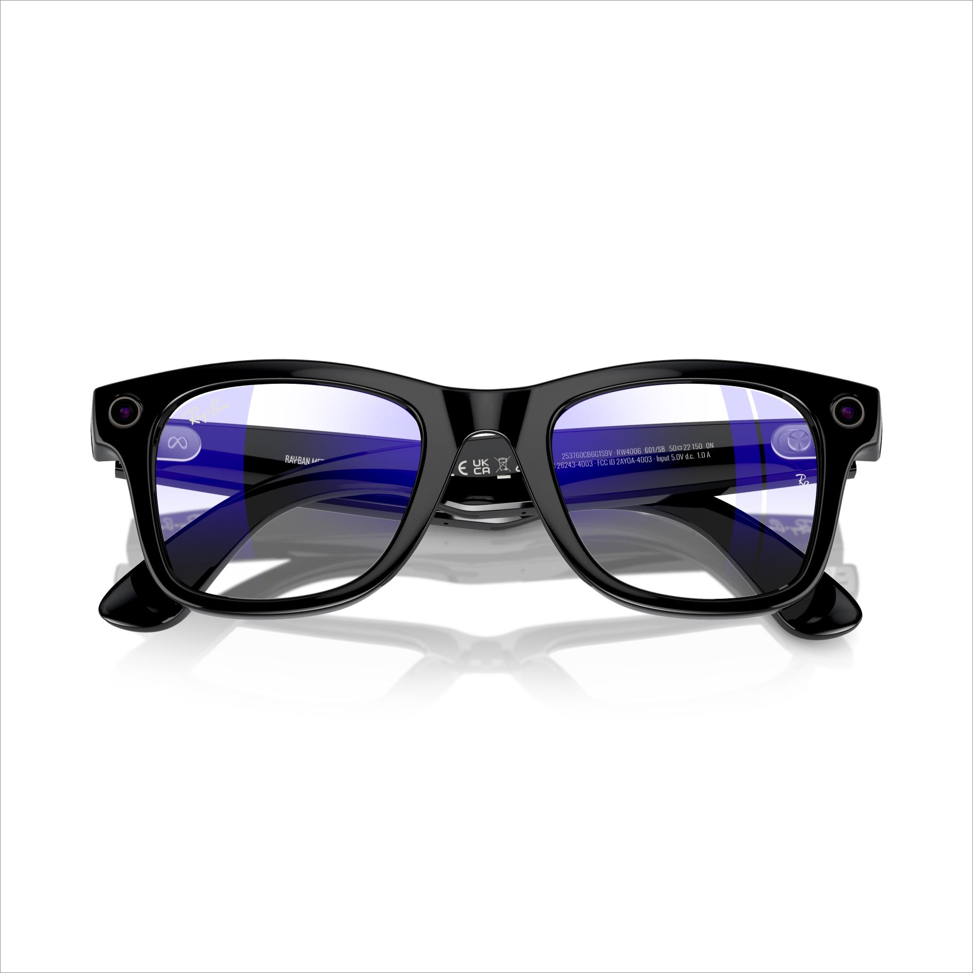 RAY-BAN META Wayfarer Glasses - Shiny Black, Clear image number 10 of 11