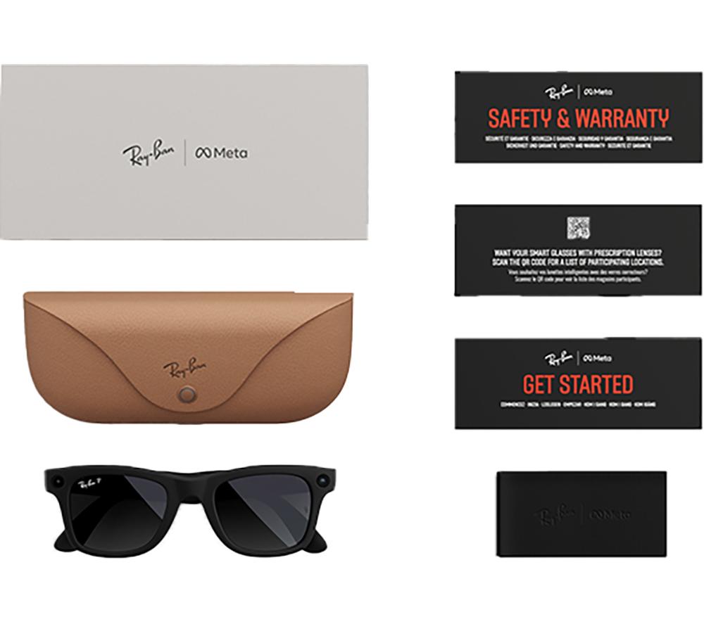 RAY-BAN META Wayfarer Large Glasses - Matte Black, Polarized Gradient Graphite image number 4 of 11