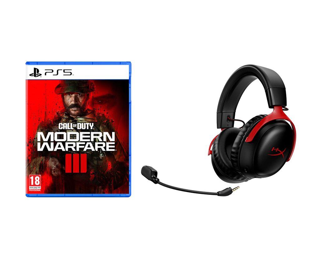 Hyperx Cloud III Wireless Gaming Headset (Black and Red) & Call of Duty: Modern Warfare III Bundle, 