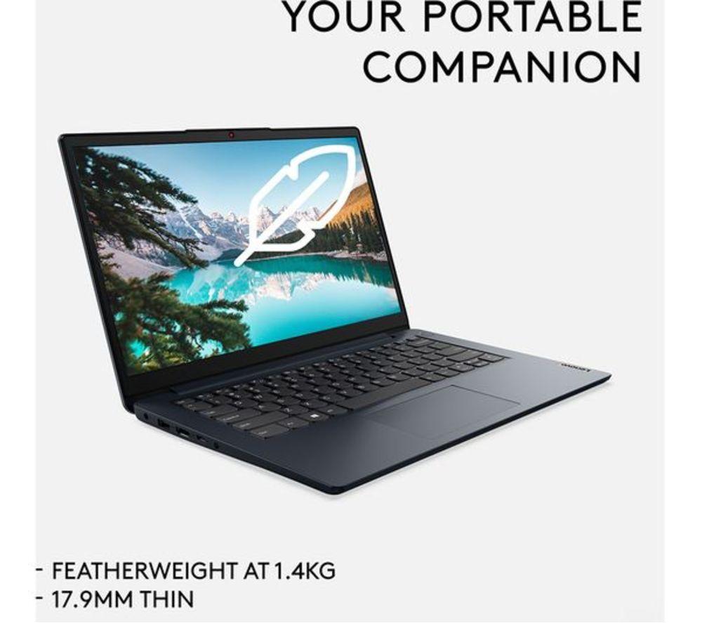 LENOVO IdeaPad 1 14" Refurbished Laptop - Intel&reg; Celeron&reg;, 128 GB SSD, Blue (Very Good Condition) image number 3 of 7
