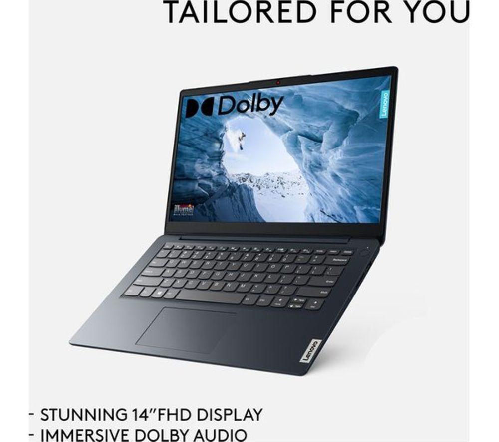 LENOVO IdeaPad 1 14" Refurbished Laptop - Intel&reg; Celeron&reg;, 128 GB SSD, Blue (Very Good Condition) image number 4 of 7