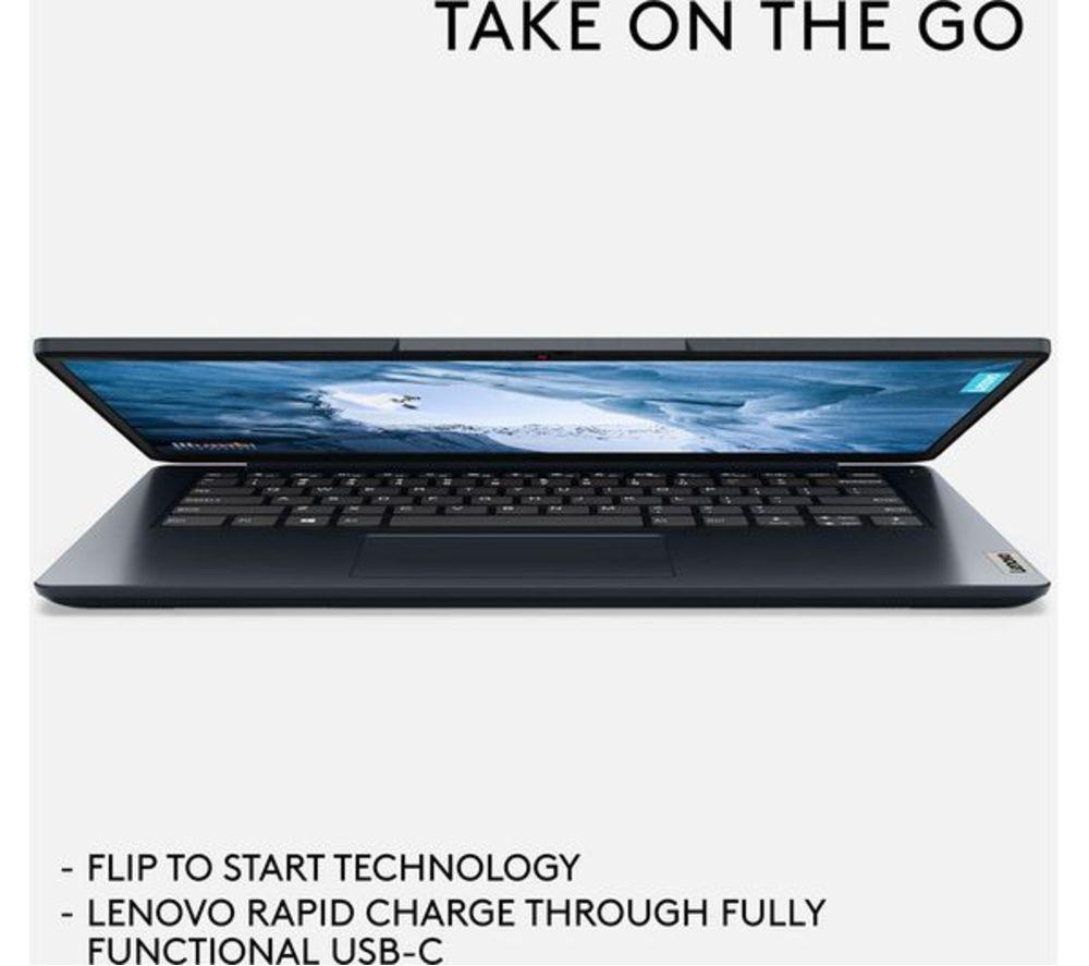 LENOVO IdeaPad 1 14" Refurbished Laptop - Intel&reg; Celeron&reg;, 128 GB SSD, Blue (Very Good Condition) image number 5 of 7