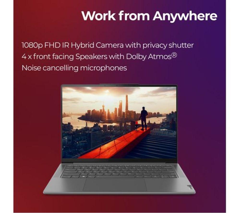 LENOVO Yoga Pro 7 14.5" Refurbished Laptop - Intel&reg; Core&trade; i7, 512 GB SSD, Storm Grey (Very Good Condition) image number 4 of 6