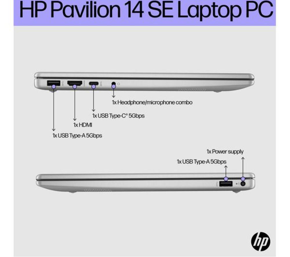 HP Pavilion SE 14" Refurbished Laptop - Intel&reg; Core&trade; i3, 256 GB SSD, Silver (Very Good Condition) image number 7 of 21