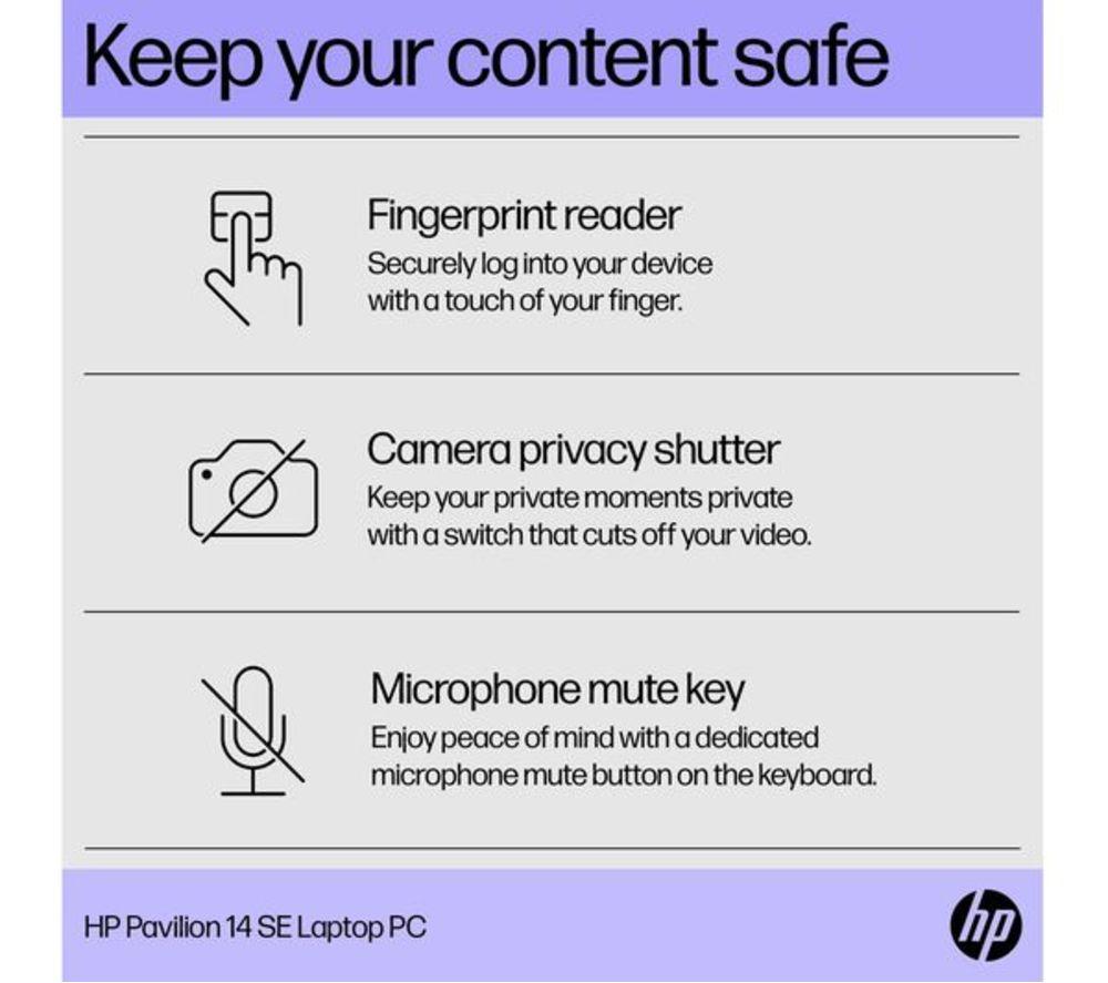 HP Pavilion SE 14" Refurbished Laptop - Intel&reg; Core&trade; i3, 256 GB SSD, Silver (Very Good Condition) image number 10 of 21
