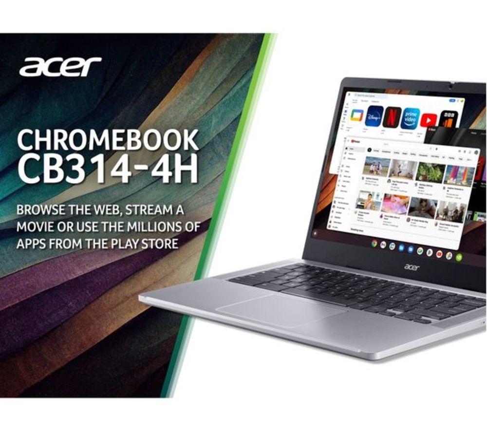 ACER 314 14" Refurbished Chromebook - Intel&reg; Core&trade; i3, 128 GB eMMC, Silver (Very Good Condition) image number 4 of 10