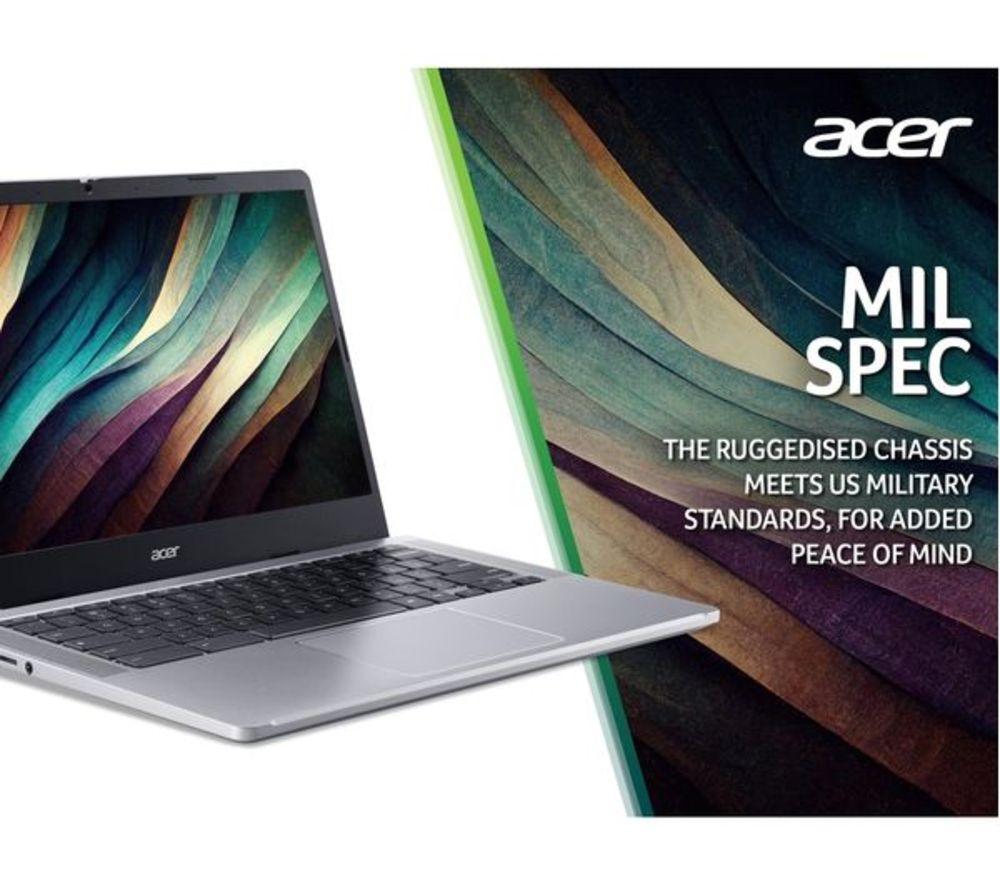 ACER 314 14" Refurbished Chromebook - Intel&reg; Core&trade; i3, 128 GB eMMC, Silver (Very Good Condition) image number 10 of 10
