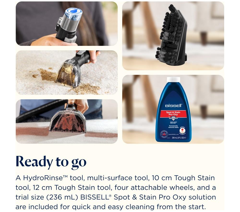 BISSELL SpotClean HydroSteam 3689E Carpet Cleaner - Black & Copper Harbor image number 12 of 13