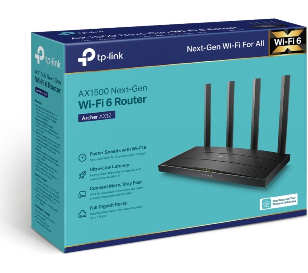 TP-LINK Archer AX12 WiFi Cable & Fibre Router - AX 1500, Dual-band image number 4 of 7