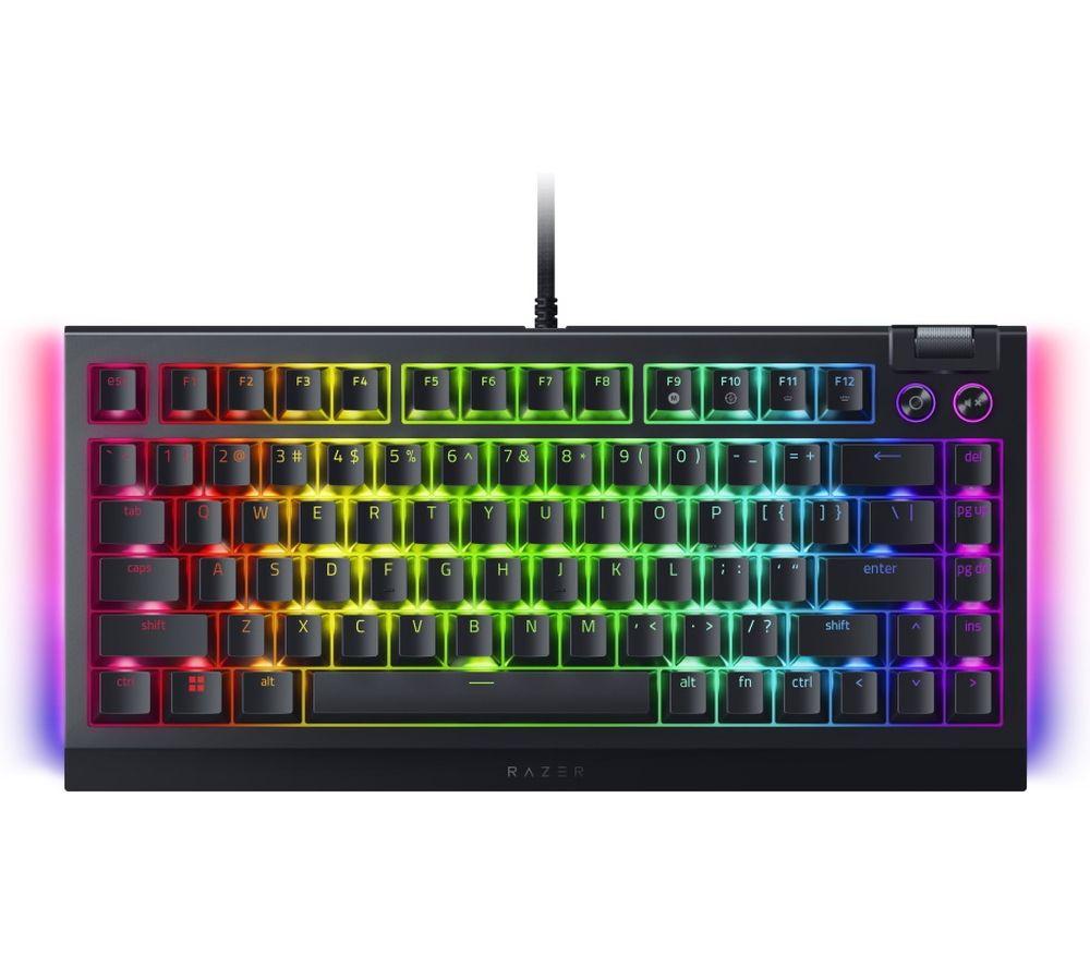 RAZER BlackWidow V4 75% Mechanical Gaming Keyboard - Black, Black