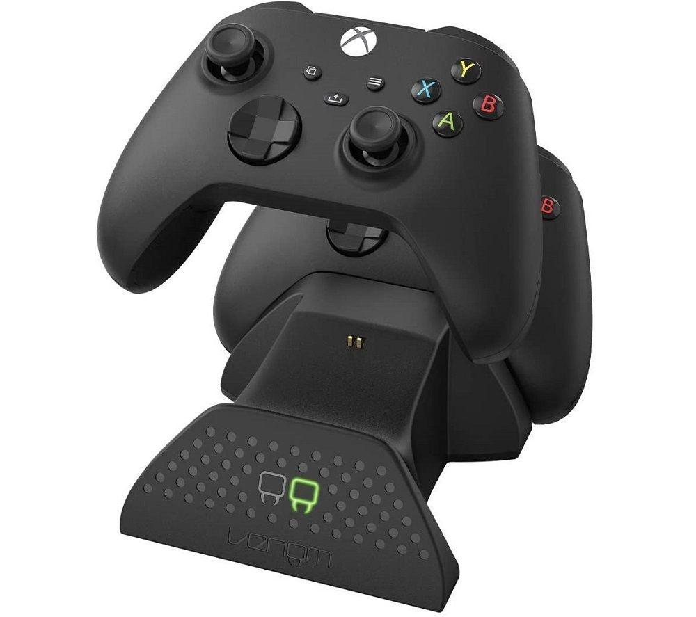 XBOX Wireless Controller (Blue) & VS2881 Xbox Series X/S & Xbox One Twin  Docking Station (Black) Bundle