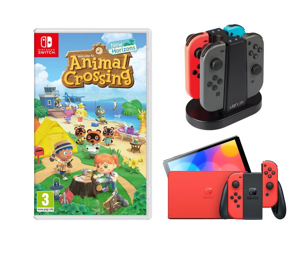 Buy NINTENDO Switch OLED (Mario Red Edition), Animal Crossing: New