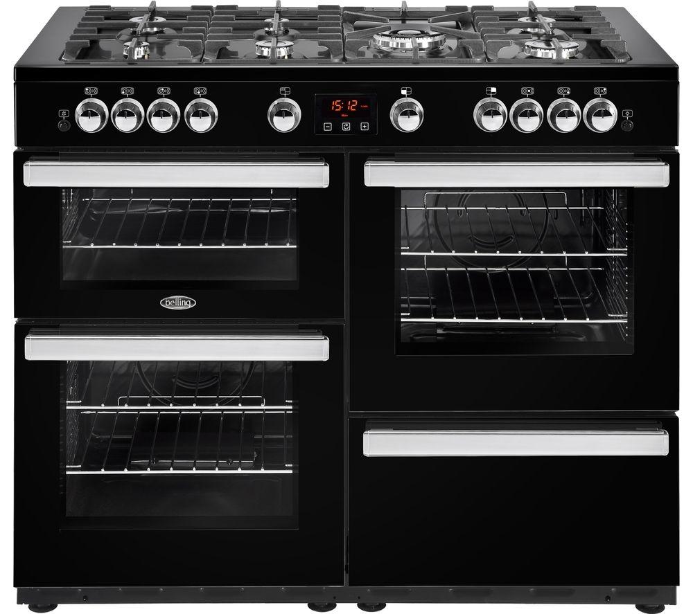 BELLING Cookcentre X110G 110 cm Gas Range Cooker - Black & Chrome, Black,Silver/Grey