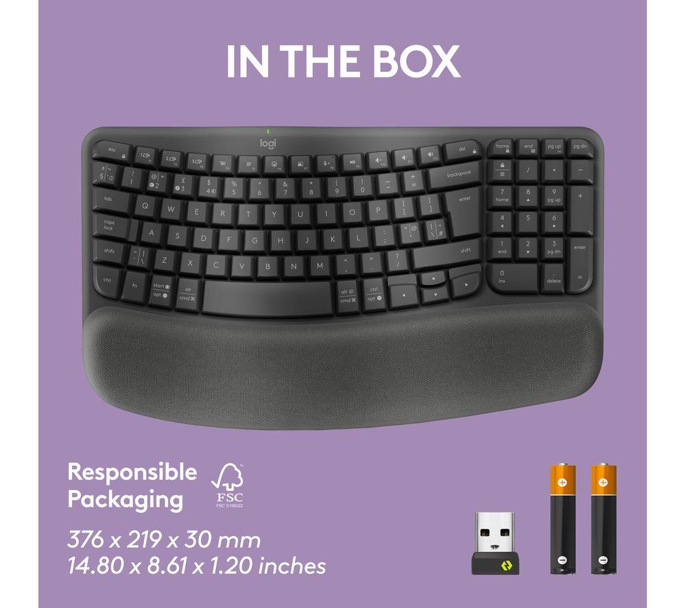 LOGITECH Wave Keys Wireless Keyboard &ndash; Graphite image number 10 of 10