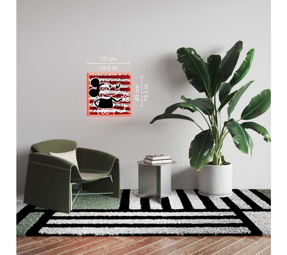 YELLOWPOP Disney x Keith Haring Mickey Mouse LED Wall Lamp - Red, White & Black image number 2 of 5