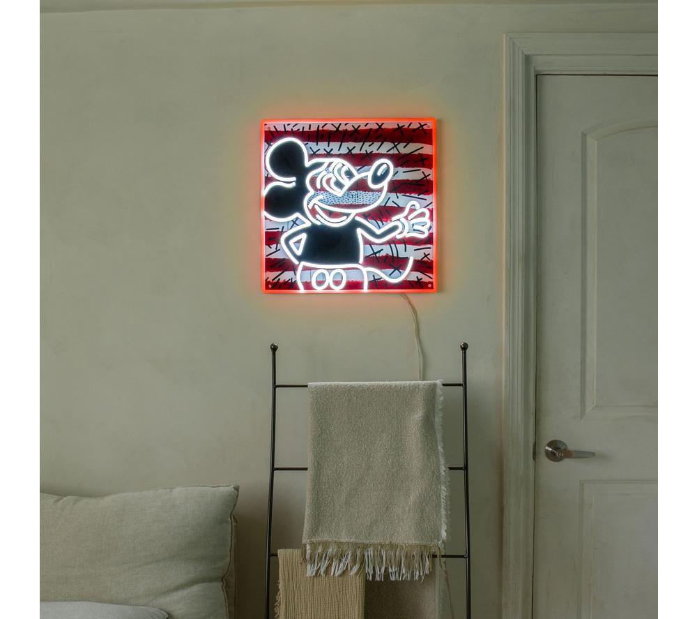 YELLOWPOP Disney x Keith Haring Mickey Mouse LED Wall Lamp - Red, White & Black image number 3 of 5